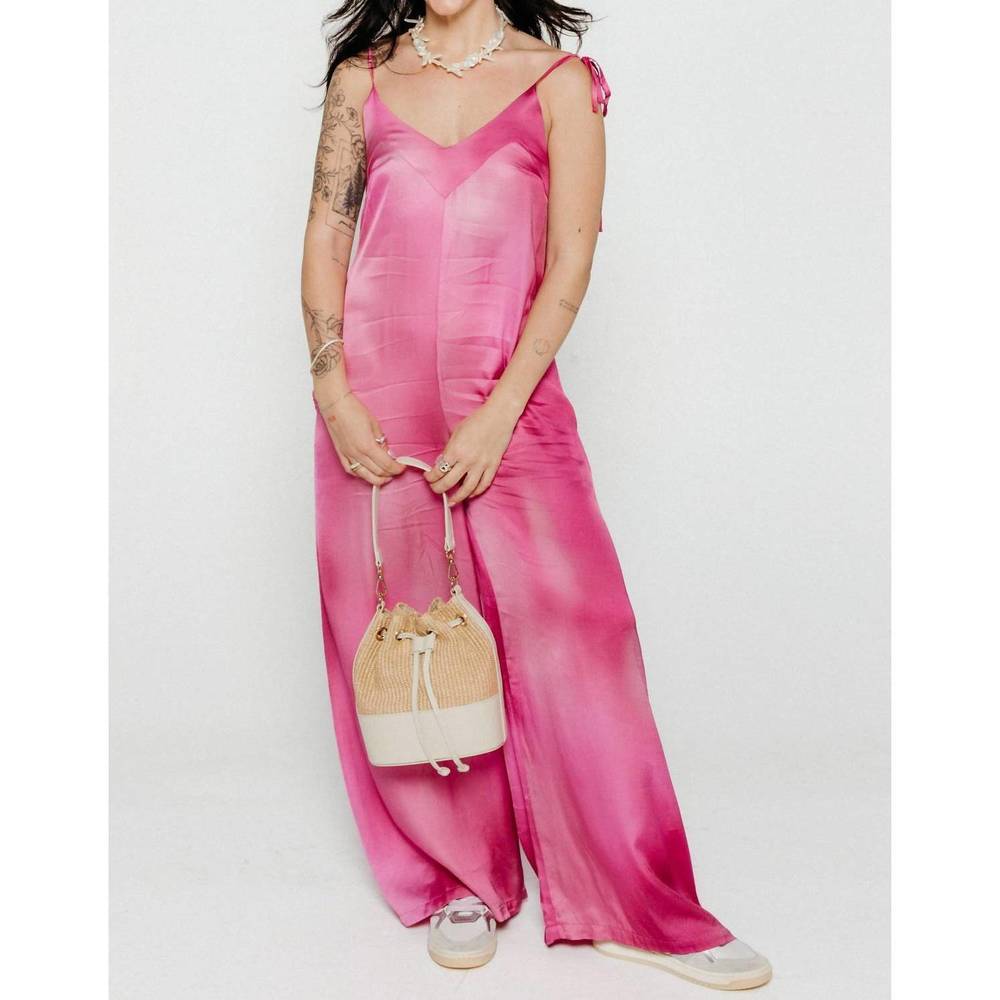 NEW COSSAC strappy jumpsuit print in pink